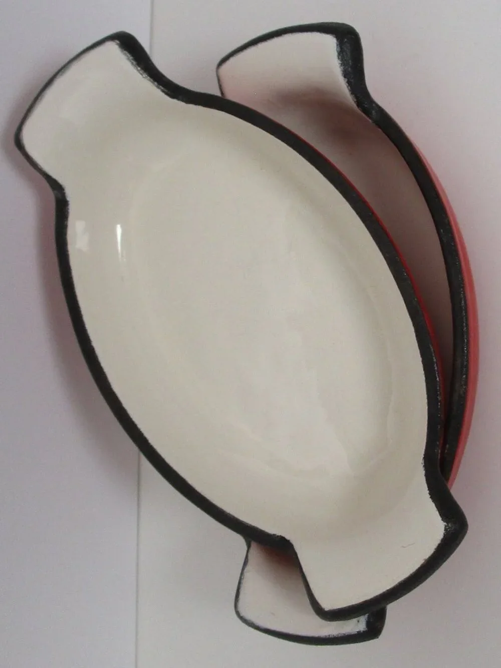 enameled cast iron au gratin pans